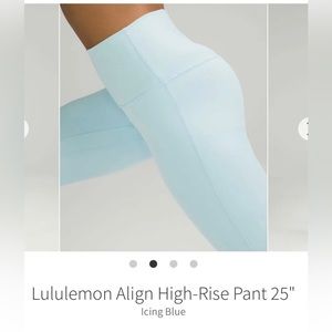 Lululemon align leggings size 8 icing blue